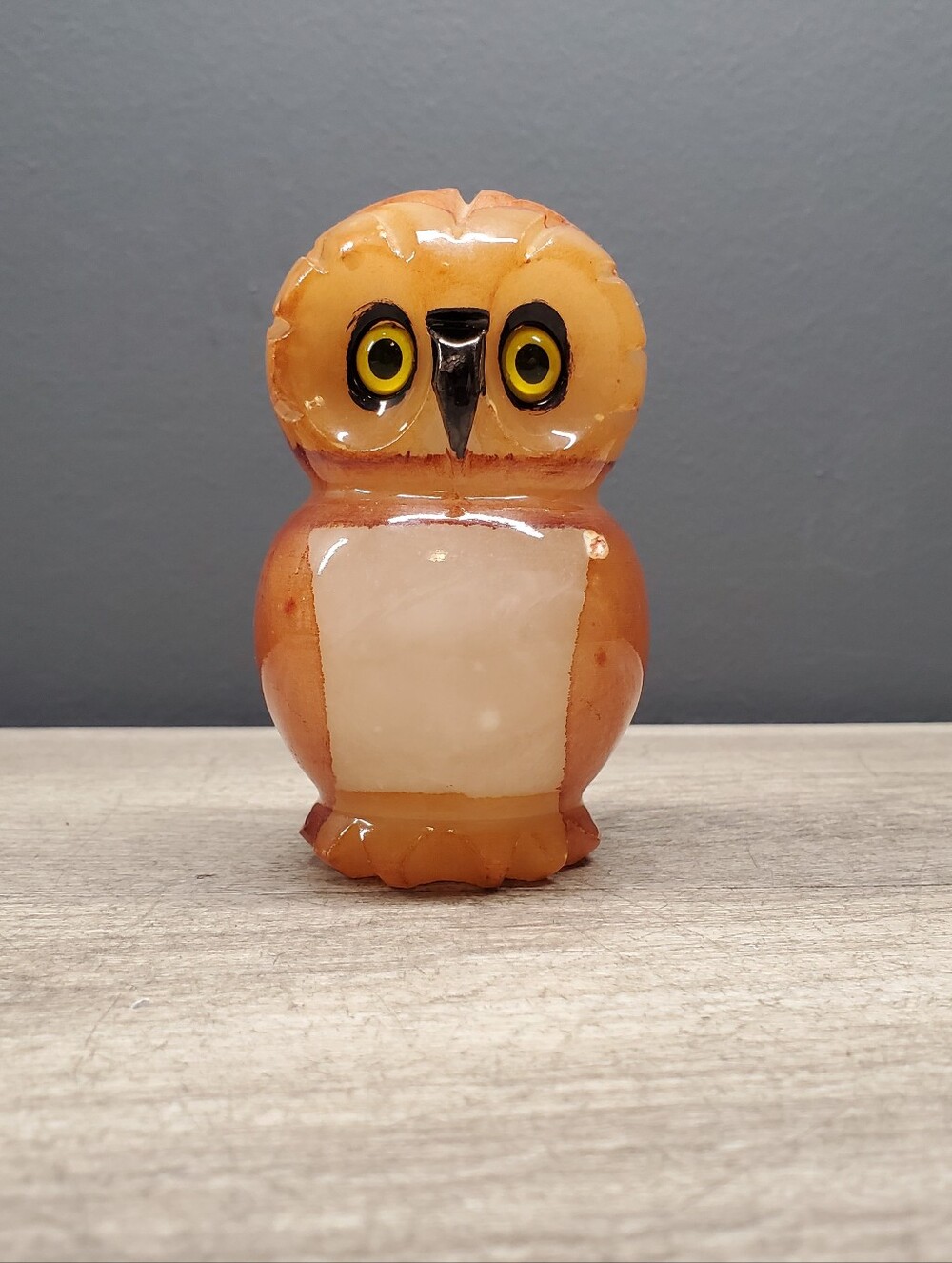 Hand painted alabaster owl, made in Italy